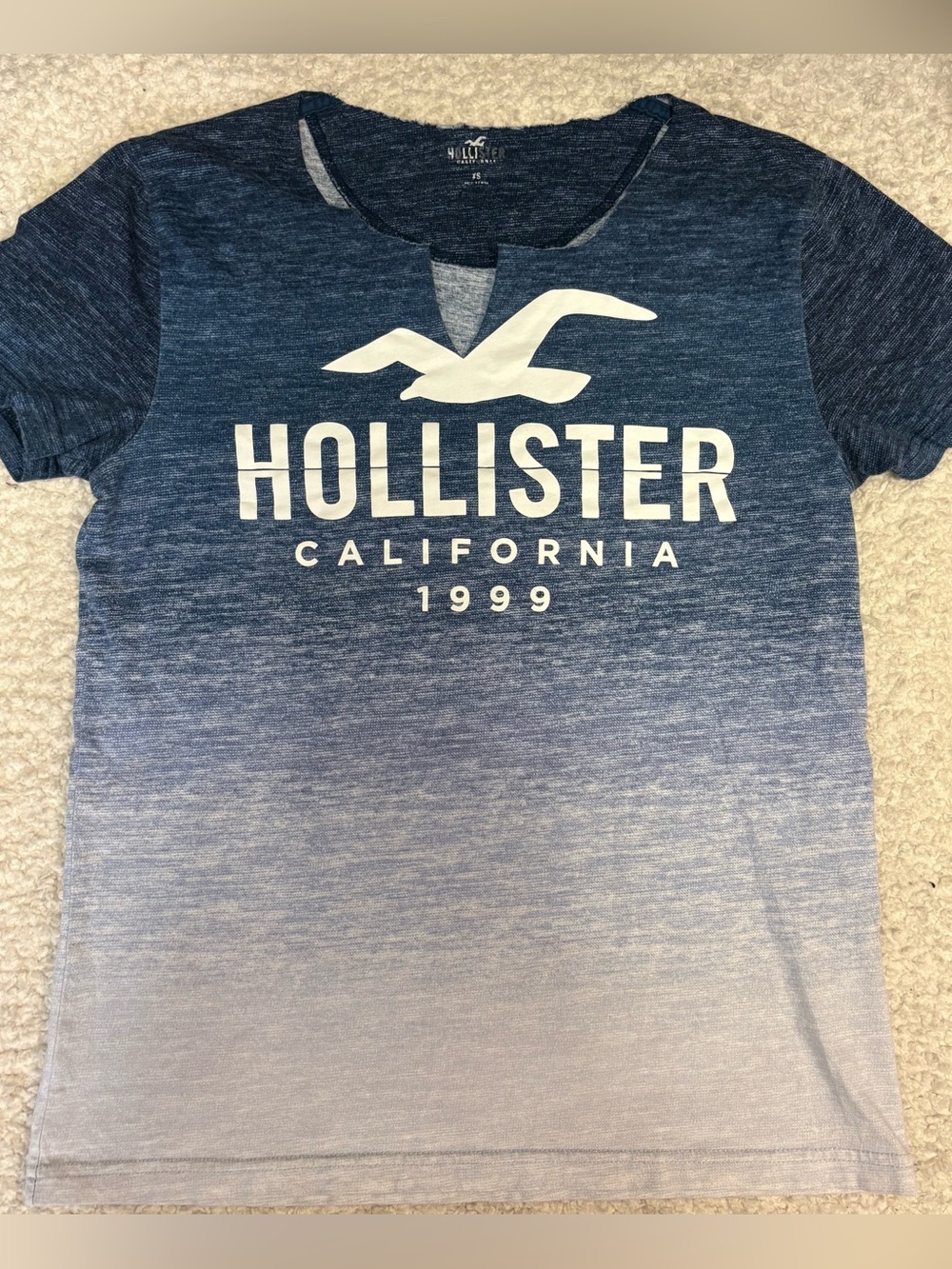 Hollister Blue Ombre Logo Short Sleeve Tee